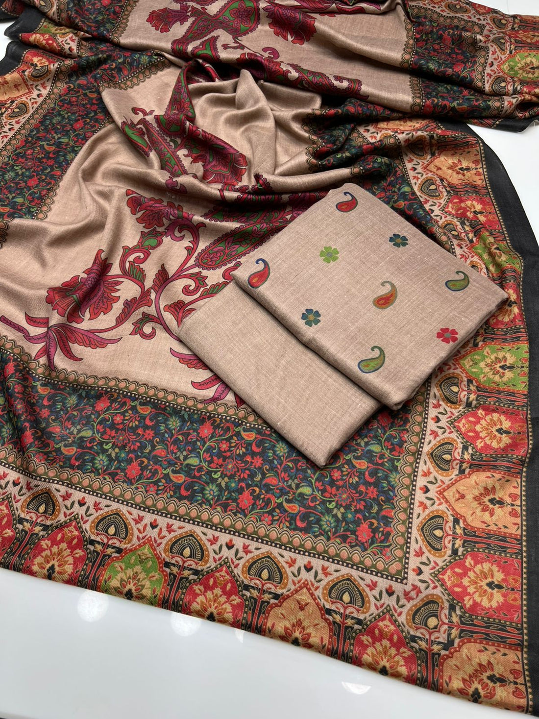 3 Pieces Pashmina Unstitch Dress